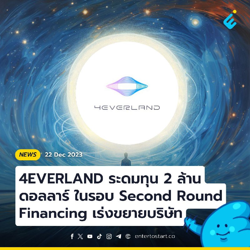 4EVERLAND ระดมทุน 2 ล้านดอลลาร์ ในรอบ Second Round Financing เพื่อเร่งขยายบริษัท